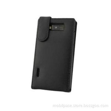 Red Vertical Flip Genuine Leather Case Cover Soft Phone Pou